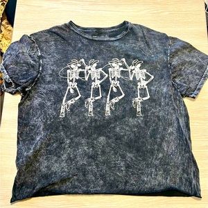 Cowboy Skeleton Crop Top Shirt